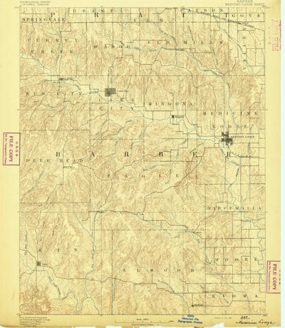 United States Geological Survey Medicine Lodge, KS (1891, 125000-Scale) digital map