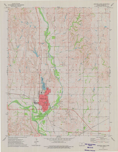 United States Geological Survey Medicine Lodge, KS (1973, 24000-Scale) digital map