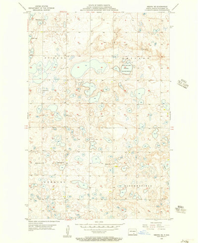 United States Geological Survey Medina SE, ND (1955, 24000-Scale) digital map