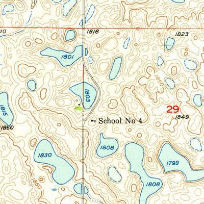 United States Geological Survey Medina SW, ND (1955, 24000-Scale) digital map
