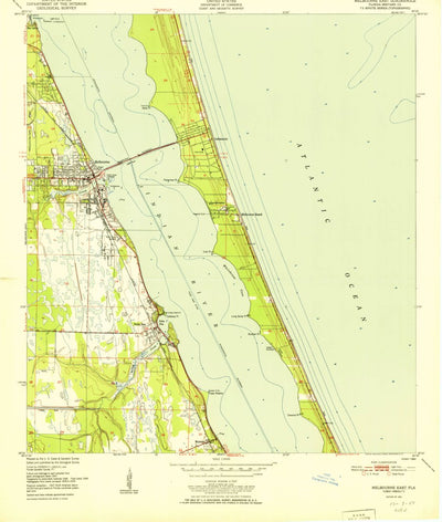 United States Geological Survey Melbourne East, FL (1951, 24000-Scale) digital map