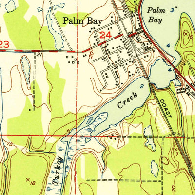 United States Geological Survey Melbourne East, FL (1951, 24000-Scale) digital map