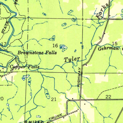 United States Geological Survey Mellen, WI (1945, 48000-Scale) digital map