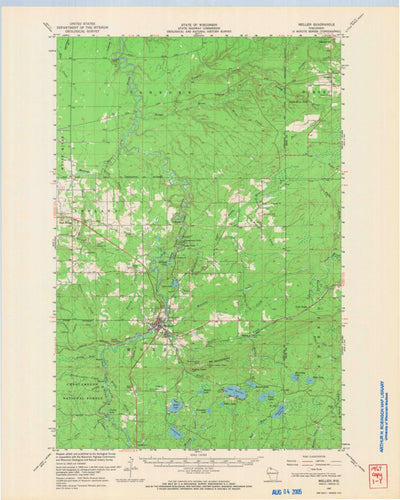 United States Geological Survey Mellen, WI (1967, 62500-Scale) digital map