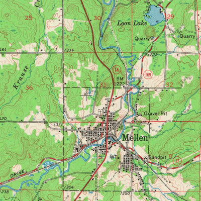 United States Geological Survey Mellen, WI (1967, 62500-Scale) digital map