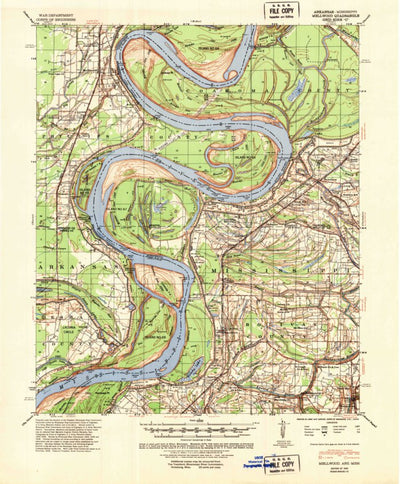 United States Geological Survey Mellwood, AR-MS (1939, 62500-Scale) digital map
