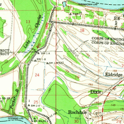 United States Geological Survey Mellwood, AR-MS (1961, 62500-Scale) digital map