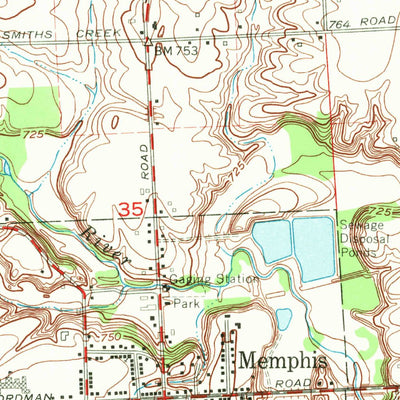 United States Geological Survey Memphis, MI (1968, 24000-Scale) digital map