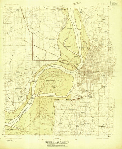 United States Geological Survey Memphis, TN-AR (1925, 48000-Scale) digital map