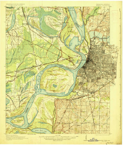 United States Geological Survey Memphis, TN-AR (1927, 62500-Scale) digital map