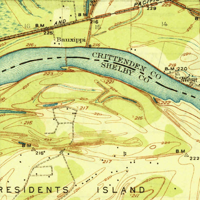 United States Geological Survey Memphis, TN-AR (1927, 62500-Scale) digital map