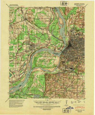 United States Geological Survey Memphis, TN-AR (1939, 62500-Scale) digital map