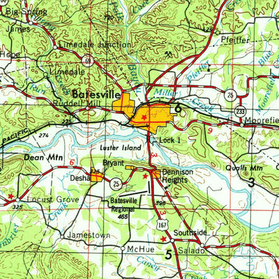 United States Geological Survey Memphis, TN-AR-MO (1953, 250000-Scale) digital map