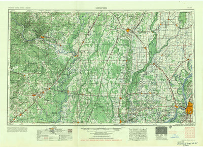 United States Geological Survey Memphis, TN-AR-MO (1956, 250000-Scale) digital map