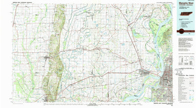 United States Geological Survey Memphis West, TN-AR (1986, 100000-Scale) digital map