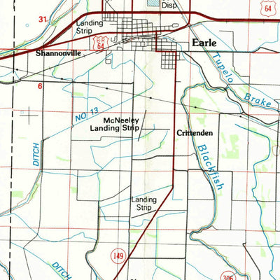 United States Geological Survey Memphis West, TN-AR (1986, 100000-Scale) digital map