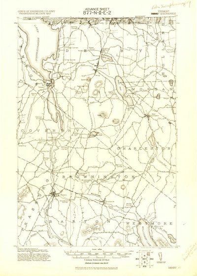 United States Geological Survey Memphremagog, VT (1920, 62500-Scale) digital map