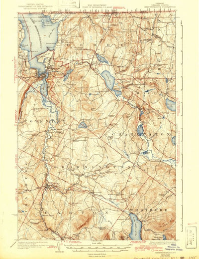 United States Geological Survey Memphremagog, VT (1925, 62500-Scale) digital map