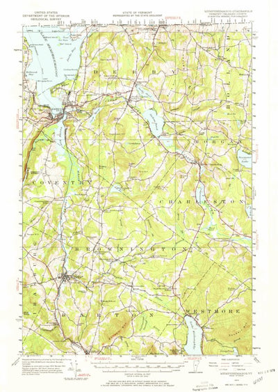 United States Geological Survey Memphremagog, VT (1953, 62500-Scale) digital map