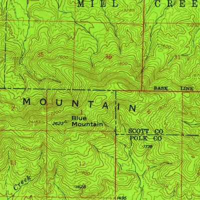 United States Geological Survey Mena, AR (1958, 62500-Scale) digital map