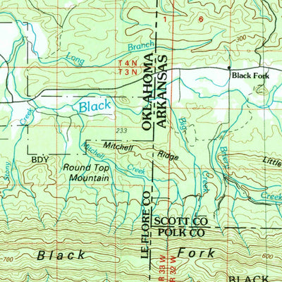 United States Geological Survey Mena, AR-OK (1989, 100000-Scale) digital map