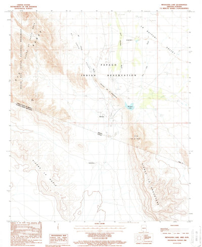 United States Geological Survey Menagers Lake, AZ (1988, 24000-Scale) digital map