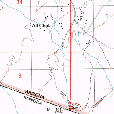 United States Geological Survey Menagers Lake, AZ (1996, 24000-Scale) digital map