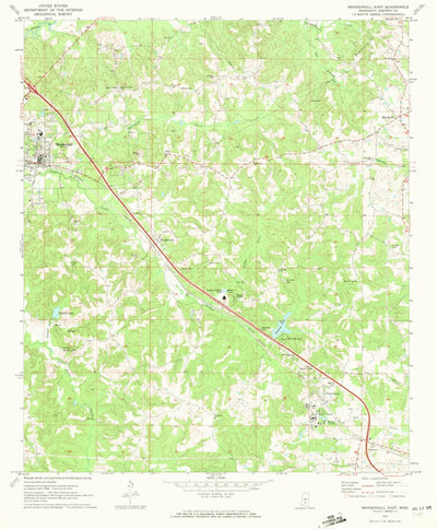 United States Geological Survey Mendenhall East, MS (1970, 24000-Scale) digital map