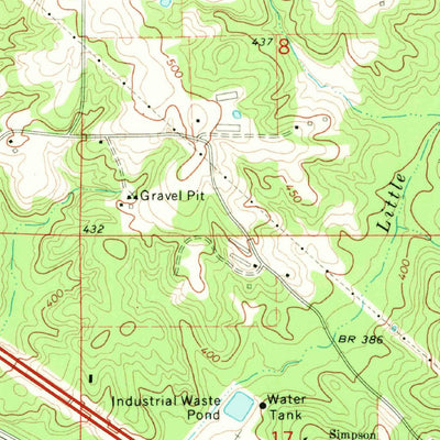 United States Geological Survey Mendenhall East, MS (1970, 24000-Scale) digital map
