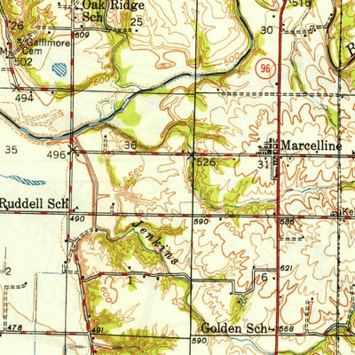 United States Geological Survey Mendon, IL-MO (1948, 62500-Scale) digital map