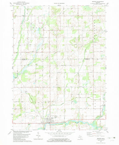 United States Geological Survey Mendon, MI (1982, 24000-Scale) digital map