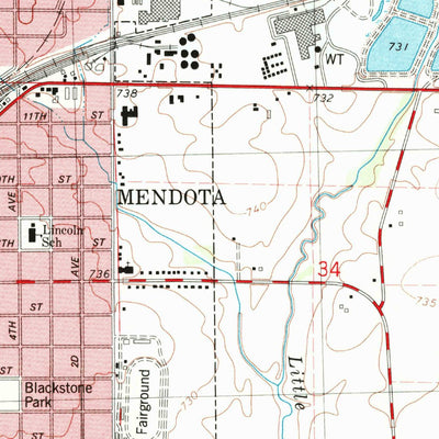 United States Geological Survey Mendota East, IL (1982, 24000-Scale) digital map