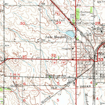 United States Geological Survey Mendota, IL (1952, 62500-Scale) digital map