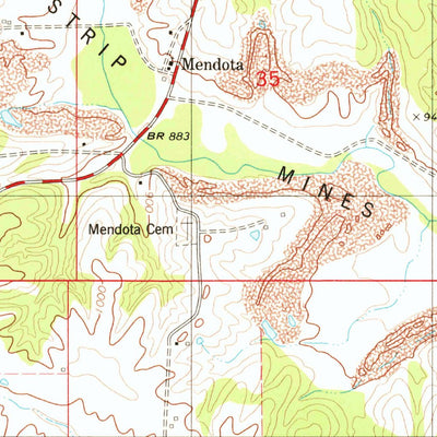 United States Geological Survey Mendota, MO-IA (1979, 24000-Scale) digital map