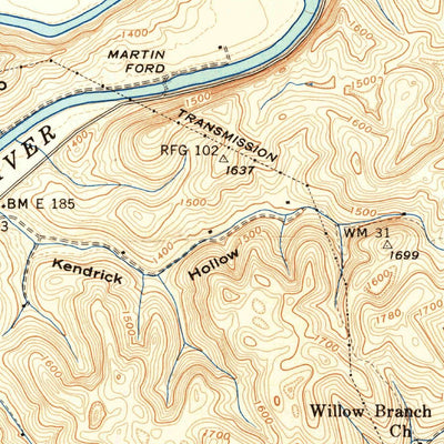 United States Geological Survey Mendota, VA (1939, 24000-Scale) digital map