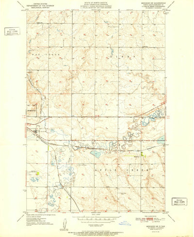 United States Geological Survey Menoken SW, ND (1951, 24000-Scale) digital map