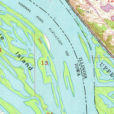 United States Geological Survey Menominee, IL-IA (1955, 24000-Scale) digital map
