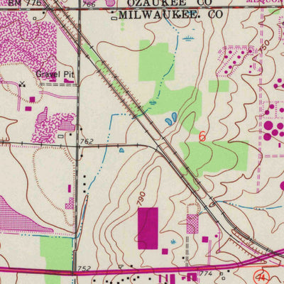 United States Geological Survey Menomonee Falls, WI (1958, 24000-Scale) digital map