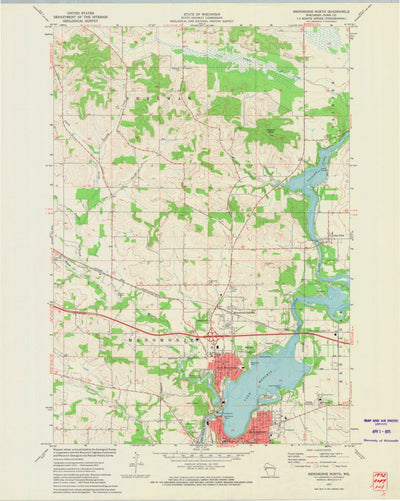 United States Geological Survey Menomonie North, WI (1972, 24000-Scale) digital map