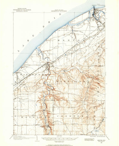 United States Geological Survey Mentor, OH (1905, 62500-Scale) digital map