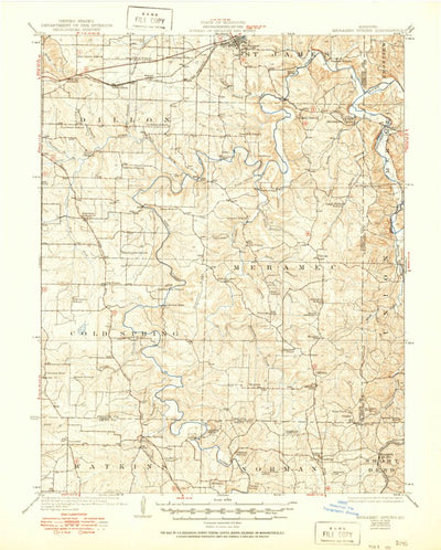 United States Geological Survey Meramee Spring, MO (1928, 62500-Scale) digital map