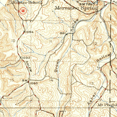 United States Geological Survey Meramee Spring, MO (1928, 62500-Scale) digital map