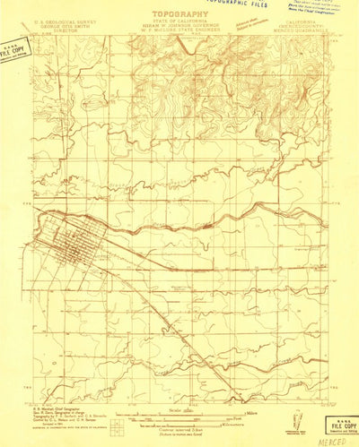 United States Geological Survey Merced, CA (1914, 31680-Scale) digital map