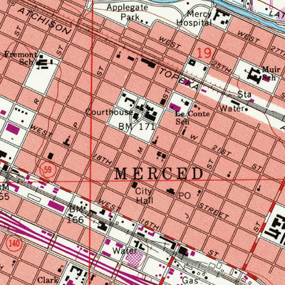 United States Geological Survey Merced, CA (1961, 24000-Scale) digital map