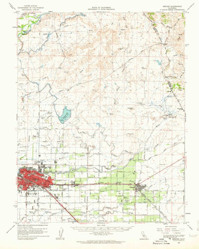 United States Geological Survey Merced, CA (1962, 62500-Scale) digital map