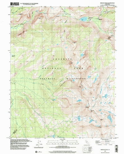 United States Geological Survey Merced Peak, CA (1997, 24000-Scale) digital map