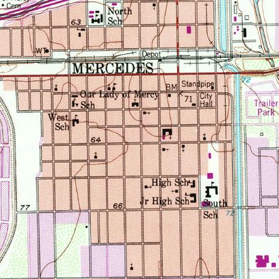 United States Geological Survey Mercedes, TX (1956, 24000-Scale) digital map