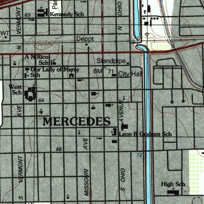 United States Geological Survey Mercedes, TX (2002, 24000-Scale) digital map