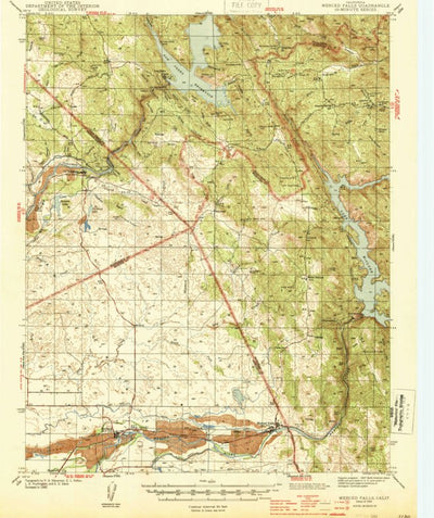 United States Geological Survey Mercer Fall, CA (1944, 62500-Scale) digital map