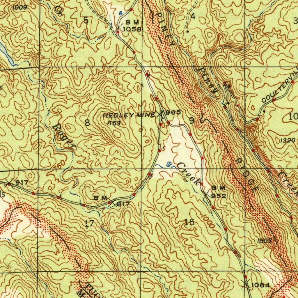 Mercer Fall, CA (1944, 62500-Scale) Map by United States Geological ...